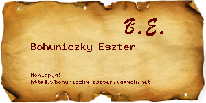 Bohuniczky Eszter névjegykártya