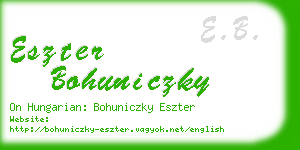 eszter bohuniczky business card